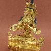 Fully Gold Gilded 9" Vajradhara Buddha Statue, Dorje Chang, Beautiful Hand Carved Details - Left