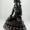 Oxidized Copper 19" Crowned Shakyamuni Buddha Statue - Left