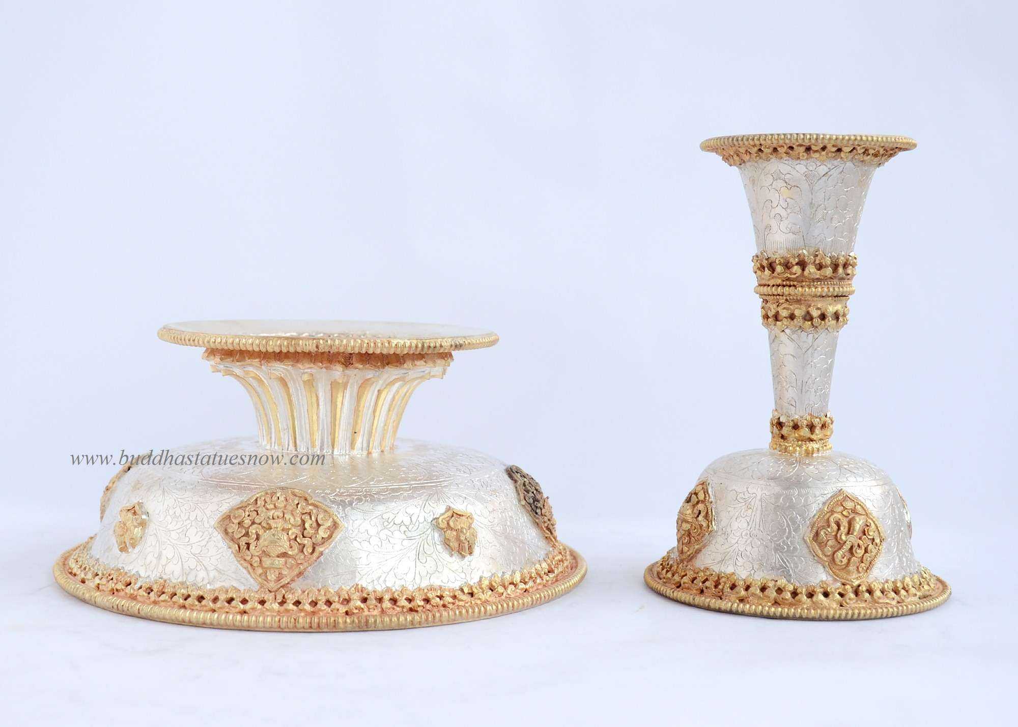 6.5" Serkyem Set for Dharmapala Offering (Gold and Silver Plated) - Down