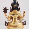 Fully Gold Gilded 12.75" Beautiful Padmapani Sculpture, Fire Gilded, Handmade - Back