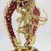 Gold Gilded 15" Dancing Red Tara Statue (Kurukulla) - Right