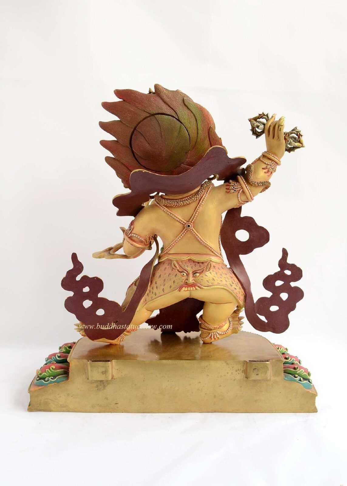 Multicolored 19.5" Vajrapani Statue Copper Alloy (Wrathful) - Back w/o Frame