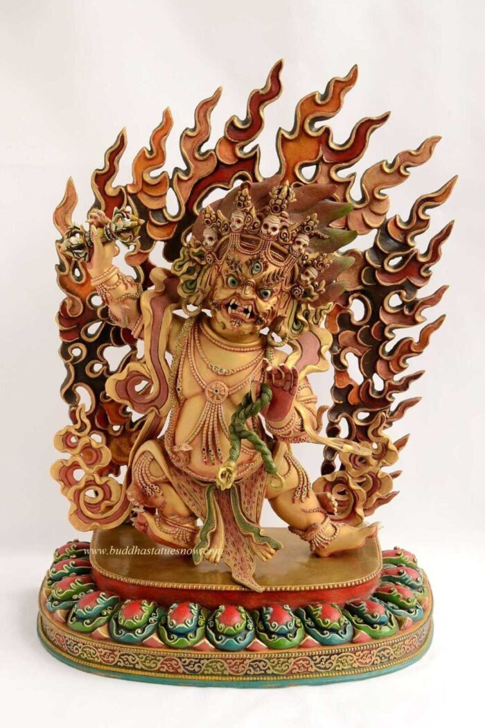 Multicolored 19.5" Vajrapani Statue Copper Alloy (Wrathful) - Front