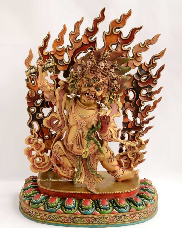 Multicolored 19.5" Vajrapani Statue Copper Alloy (Wrathful) - Front