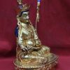 Fully Gold Gilded 22cm Padmasambhava Sculpture, 24K Gold Painted Face - Right