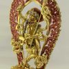 Fully Gold Gilded 15.5" Simha Mukhi Jogini Dakini Statue - Left