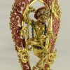 Fully Gold Gilded 15.5" Simha Mukhi Jogini Dakini Statue - Right