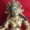 Fully Gold Gilded 12" Lord Kubera Statue, Handmade "God of Wealth", Fire Gilded 24k Gold - Front Details