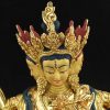 Fully Gold Gilded 13.5" Namgyalma Sculpture, Handmade, Gold Painted Face - Face Detail