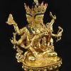 Fully Gold Gilded 13.5" Namgyalma Sculpture, Handmade, Gold Painted Face - Right