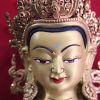 Fully Gold Gilded 8" Chenrezig Statue (Antique Finish) - Face