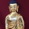 Fully Gold Gilded 12" Amitabha Buddha Statue (Antique Finish) - Face