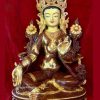 Partly Gold Gilded 8" Dolma Statue, Hand Painted Face - Front