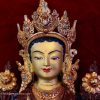 Partly Gold Gilded 8" Dolma Statue, Hand Painted Face - Face