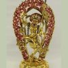 Fully Gold Gilded 15.5" Simha Mukhi Jogini Dakini Statue - Front