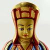 Multicolored 6.5" Guru Gampopa Statue (Gilded 24k Gold) - Face Detail