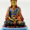 Multicolored 6.5" Guru Gampopa Statue (Gilded 24k Gold) - Front