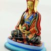 Multicolored 6.5" Guru Gampopa Statue (Gilded 24k Gold) - Left