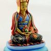 Multicolored 6.5" Guru Gampopa Statue (Gilded 24k Gold) - Right