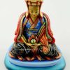 Multicolored 6.5" Guru Gampopa Statue (Gilded 24k Gold) - Front Upper