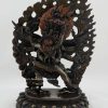 Oxidized Copper 10.5" Vajrakilaya Statue with Consort - Front