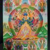 Kalachakra Tibetan Thangka Hand Painted 24k Gold Detailing 33 x 24 - Front