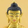 Fully Gold Gilded 8.25" Amitabha Buddha Statue (Gold Painted Face) - Face