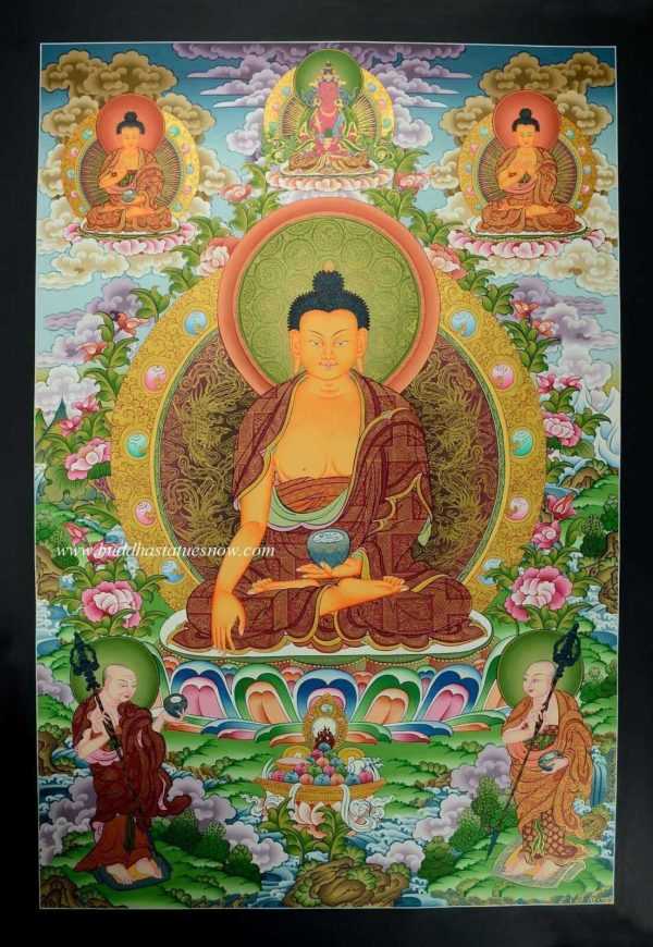 Shakyamuni Buddha Tibetan Thangka Painting 32.75" x 22.75" - Gallery