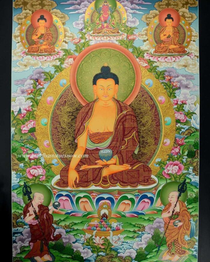 Shakyamuni Buddha Tibetan Thangka Painting 32.75" x 22.75" - Gallery