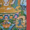 Tibetan Avalokiteshvara Thangka 33.5" x 24.25", 24k Gold Detailing - Bottom Right