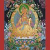 Maitreya Buddha Tibetan Thangka Painting 33.25" x 23.75" (24k Gold Detailing) - Gallery