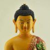 Partly Gold Gilded 14" Shakyamuni Buddha Statue (Multicolored) - Upper Detail