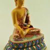Partly Gold Gilded 14" Shakyamuni Buddha Statue (Multicolored) - Right