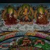 Shakyamuni Buddha Mandala Thangka Painting 32.5" x 23.5" (24k Gold Detailing) - Top Middle