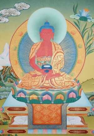 Amida Buddha Tibetan Thangka 26.5" x 20" (24k Gold Detail) - Gallery