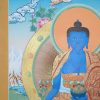 Medicine Buddha Tibetan Thangka Painting 26.5" x 20.5" (24k Gold Detail) - Top Left