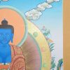 Medicine Buddha Tibetan Thangka Painting 26.5" x 20.5" (24k Gold Detail) - Top Right