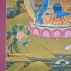 Medicine Buddha Tibetan Thangka Painting 29.5" x 22.5" (24k Gold Detail) - Bottom Left