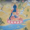 Medicine Buddha Tibetan Thangka Painting 32.25" x 27" (24k Gold Detail) - Full Image w/o Frame