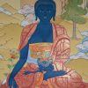 Medicine Buddha Tibetan Thangka Painting 32.25" x 27" (24k Gold Detail)