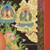 Medicine Buddha Tibetan Thangka Painting 46" x 35" (24k Gold Detail) - Top Right