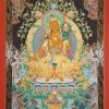 Maitreya Buddha Tibetan Thangka Painting 47.5" x 35" (24k Gold Detail) - Gallery