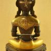 Oxidized Copper 10.25" Amitabha Buddha Statue (24k Gold Gilded) - Back