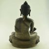 Oxidized Copper 14" Medicine Buddha Statue (Made in Patan) - Back