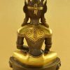 Oxidized Copper 10.5" Shakyamuni Buddha Statue (24k Gold Gilded) - Back