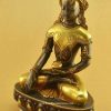 Oxidized Copper 10.5" Shakyamuni Buddha Statue (24k Gold Gilded) - Left