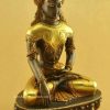 Oxidized Copper 10.5" Shakyamuni Buddha Statue (24k Gold Gilded) - Right