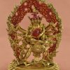 Fully Gold Gilded 13.5" Chakrasamvara Statue w/Consort (Handmade) - Front