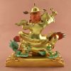 Partly Gold Gilded 13.5" Dorje Drollo Statue (Wrathful Padmasambhava) - Back w/o Frame