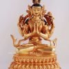 Fully Gold Gilded 9.75 Chenrezig Bodhisattva Statue - Front